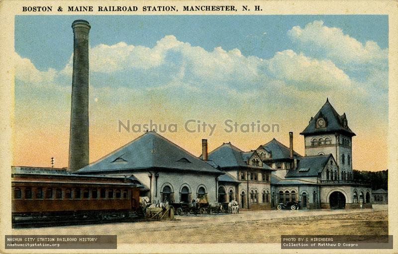Postcard: Boston & Maine Railroad Station, Manchester, New Hampshire